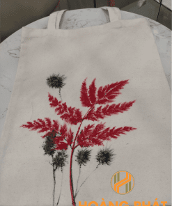 Túi vải bố vẽ tay mẫu lá
