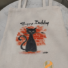 Túi vải bố vẽ tay mèo đen