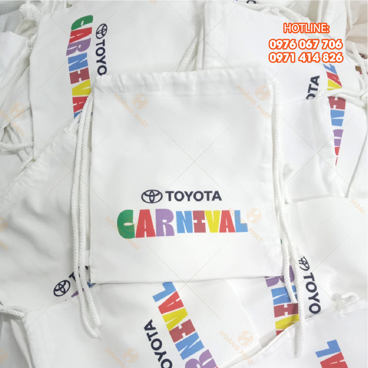 Túi vải bố canvas dây rút 24 túi canvas dây rút quà tặng toyota